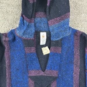Vintage 90s Sun Specs Baja Hoodie Mens XL Blue Purple Mexican Drug Rug Surf